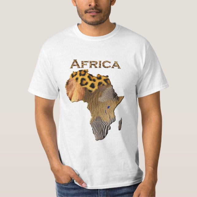 Vild Animal Struktur Karta i AFRIKA Series T-shirt (Framsida)