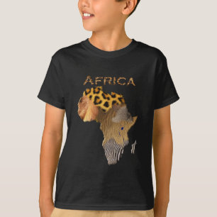 Vild Animal Struktur Karta i AFRIKA Series T-shirt