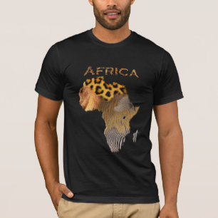 Vild Animal Struktur Karta i AFRIKA Series Tee