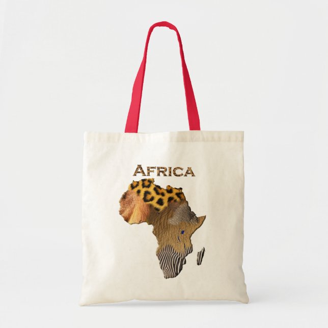 Vild Animal Struktur Karta i Afrika Tote Bag Tygkasse (Framsidan)