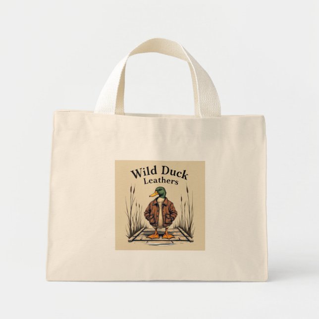 Vild Anka Leathers Canvas Tote Bag Mini Tygkasse (Framsidan)