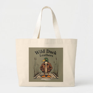 Vild Anka Leathers Jumbo Tote Bag - Natural Canvas Tygkasse