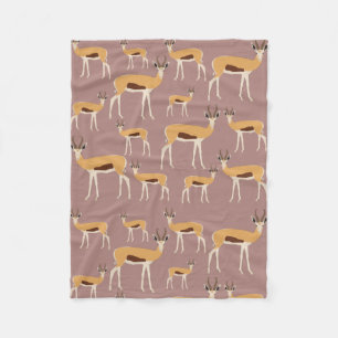 Vild Antelope Animal Mönster Fleecefilt
