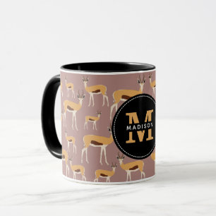 Vild Antelope Animal Mönster Mugg