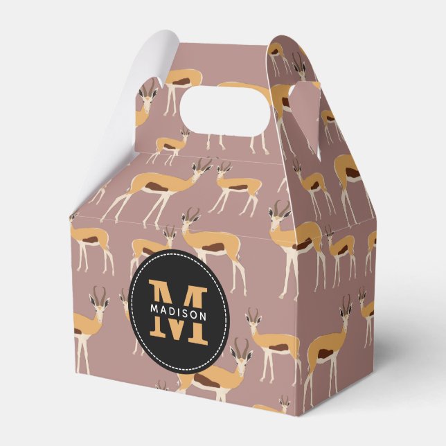 Vild Antelope Animal Mönster Presentaskar (Framsidan Sidan)