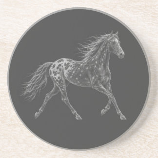 Vild Appaloosa Mustang Häst Kritkonst Sten Underlägg