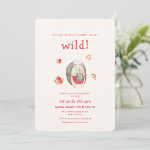 Vild Äppelskog Igelkott Mamma Chef Baby Shower Inbjudningar