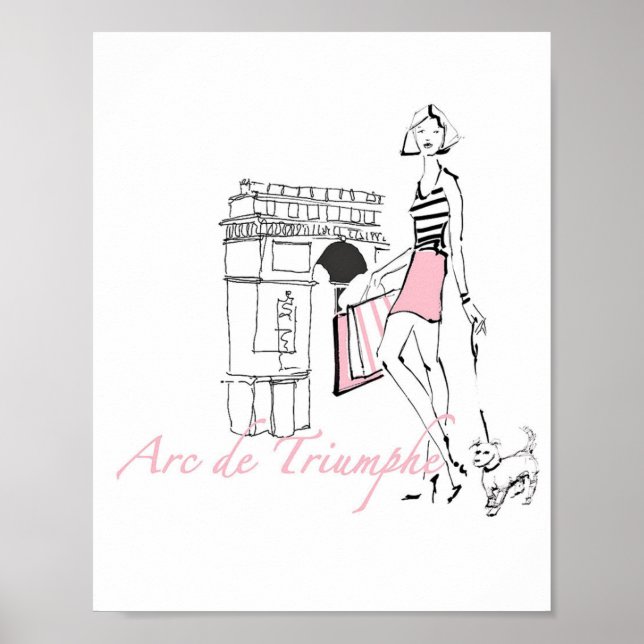 Vild Apple | Arc De Triomphe - Girly Sketch Poster (Framsidan)