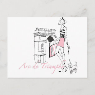Vild Apple Arc De Triomphe - Girly Sketch Vykort