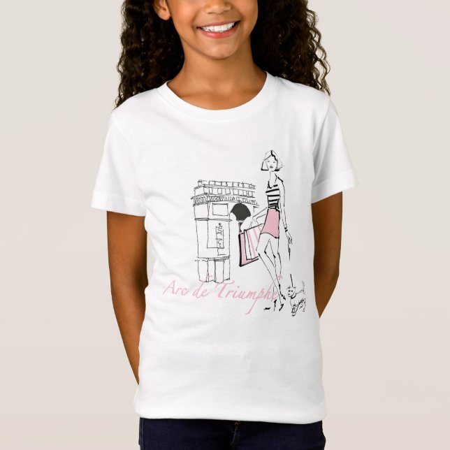 Vild Apple | Arc de Triomphe - skissa flickaktigt Tee Shirt (Framsida)