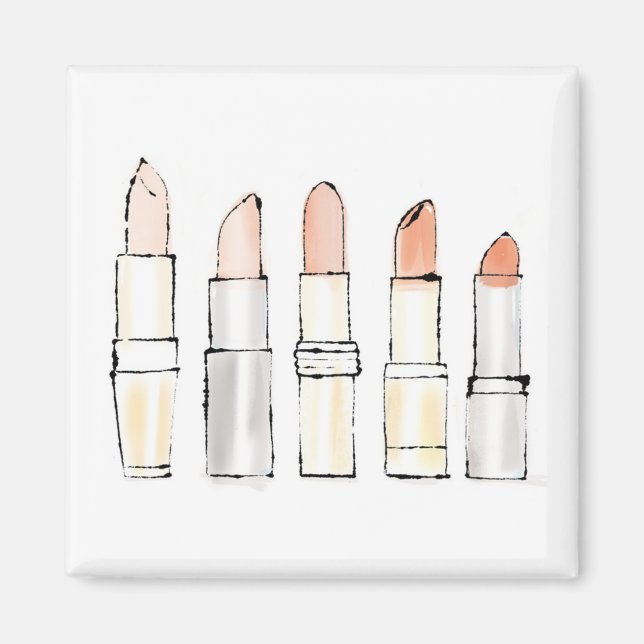 Vild Apple | Färgfull Modern Lipstick Sketch Magnet (Framsidan)