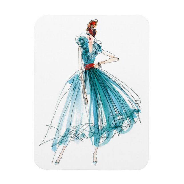 Vild Apple | Haute Couture Mode Sketch Magnet (Vertikal)