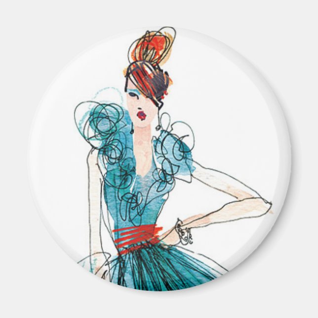 Vild Apple | Haute Couture Mode Sketch Magnet (Framsidan)