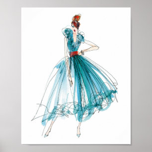 Vild Apple   Haute Couture Mode Sketch Poster