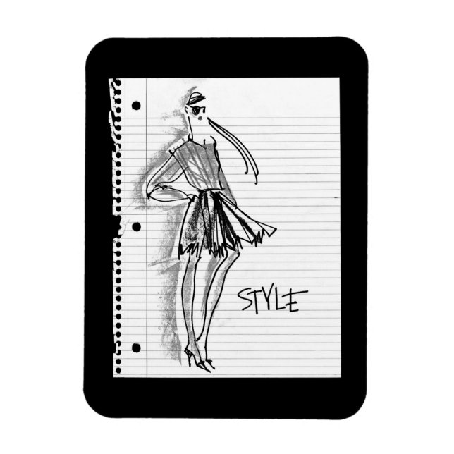 Vild Apple | Ikon Stil - Modern skiss Magnet (Vertikal)