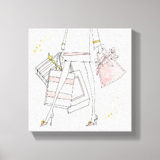 Vild Apple | Modern Rosa Mode Sketch Canvastryck