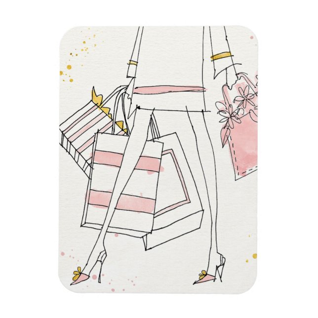 Vild Apple | Modern Rosa Mode Sketch Magnet (Vertikal)