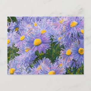 Vild Asters Mixed Media Teckning Vykort