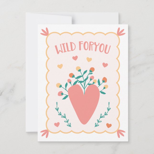 "Vild åt dig" Valentindagskort Kort (Framsida)