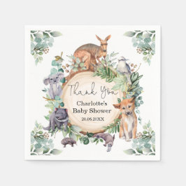 Vild Australian Animals Rustic Gum Löv Pojke Pappersservett