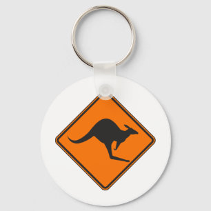 Vild Australian Kangaroo Marsupial Roo Silhouette Nyckelring