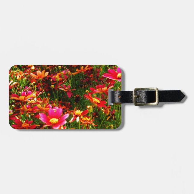 Vild av Daisy för Bright rosa och gult Bagagebricka (Horisontell Framsida)