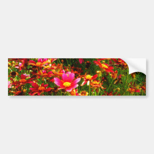 Vild av Daisy för Bright rosa och gult Bildekal