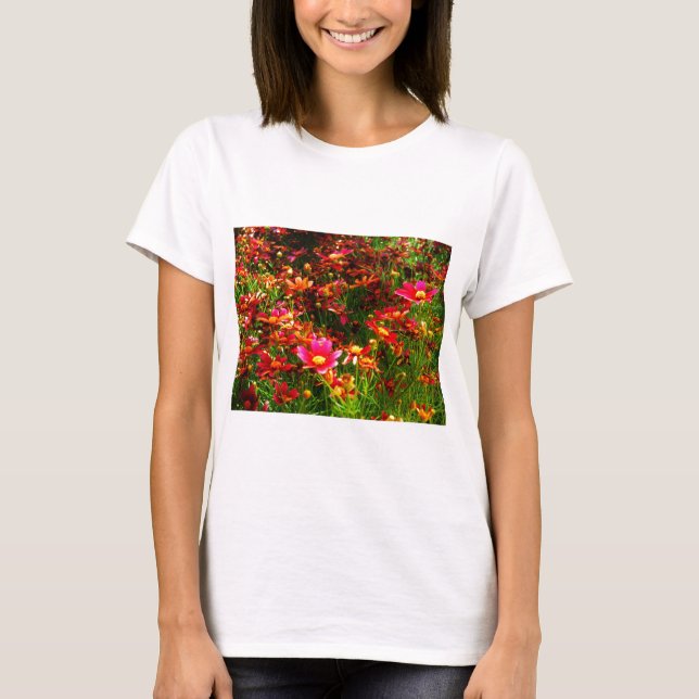 Vild av Daisy för Bright rosa och gult Tee Shirt (Framsida)