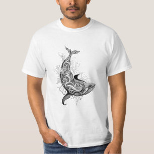 Vild av djurart: konsttatuering av valfångst t shirt