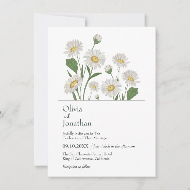 Vild av enkel Daisy Garden Inbjudningar (Framsida)