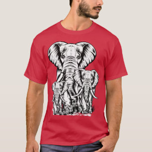 Vild av familjen Elephant Animal Aesthetic Graph f T Shirt
