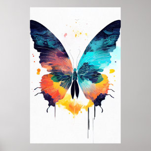 Vild av fjäril: Målarfärg på animaliska Färg Art Poster