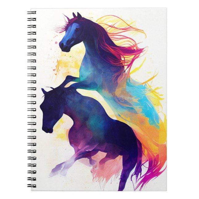 Vild av häst: Målarfärg på animaliska Färg Anteckningsbok (Framsidan)