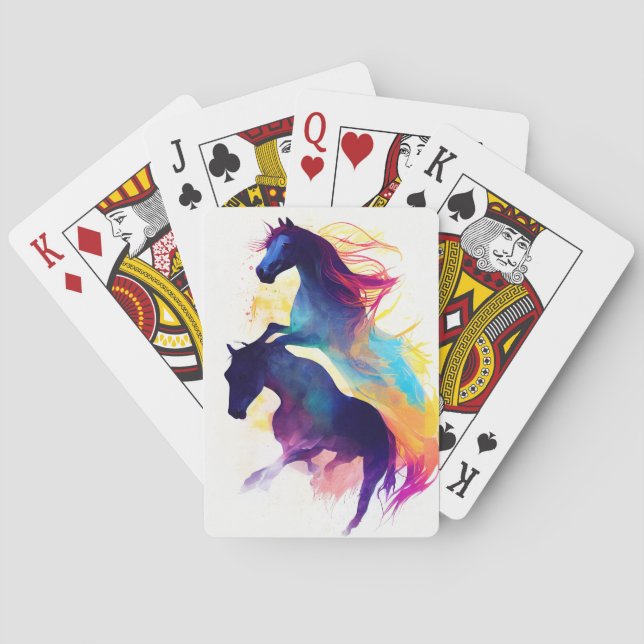 Vild av häst: Målarfärg på animaliska Färg Casinokort (Baksidan)
