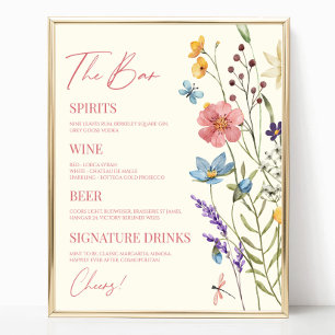 Vild av jodblomma Undertecknet Blommigt Pub Poster