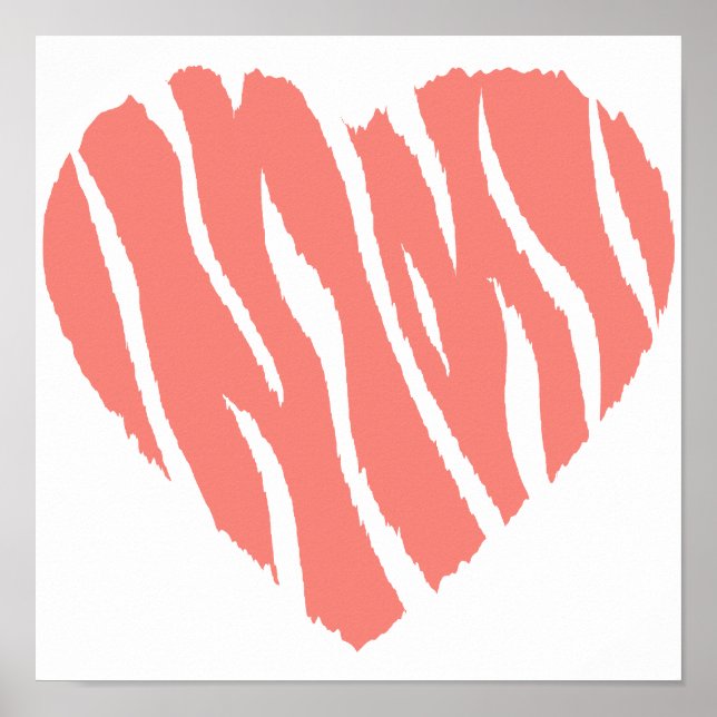 Vild av korall Rosa Heart Poster (Framsidan)