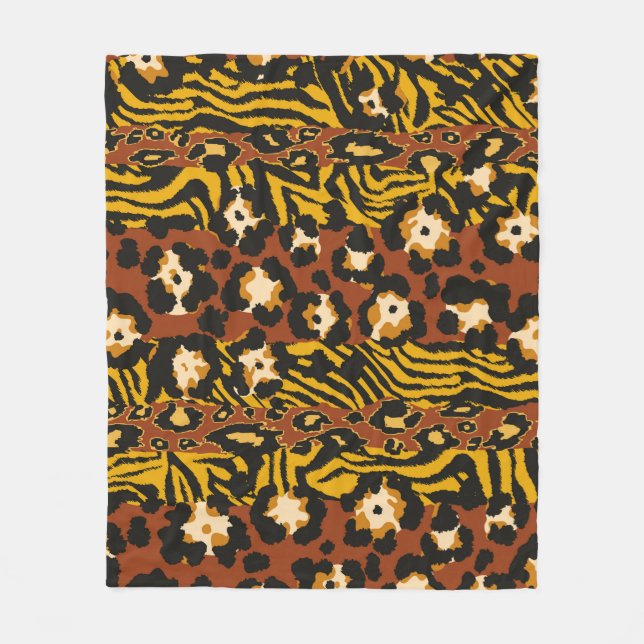 Vild av leopard och tiger skins lapptäcke abb fleecefilt (Framsidan)