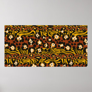 Vild av leopard och tiger skins lapptäcke abb poster