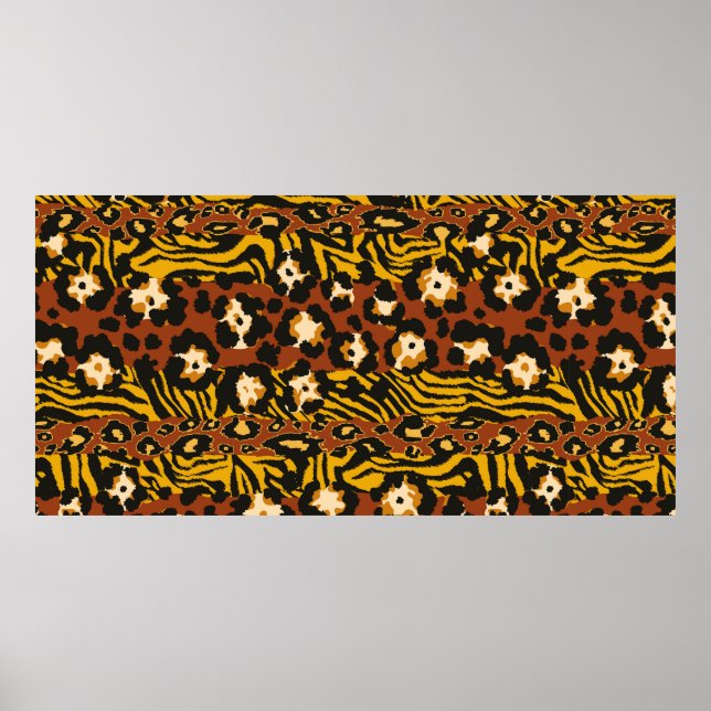 Vild av leopard och tiger skins lapptäcke abb poster (Framsidan)