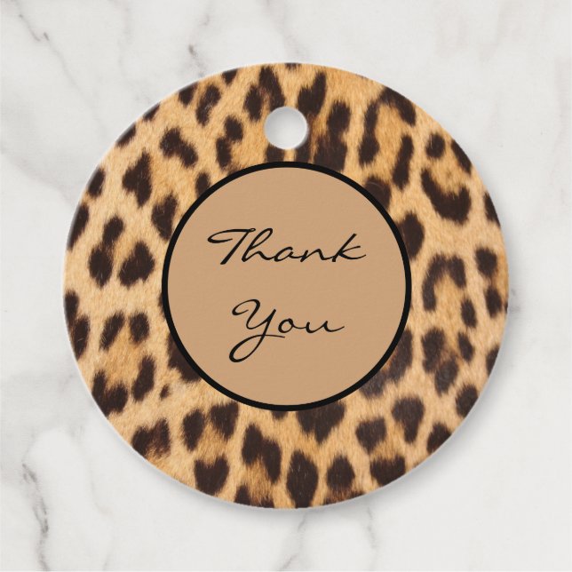 vild av safari-leopard av chic gåvor etiketter (Framsida)