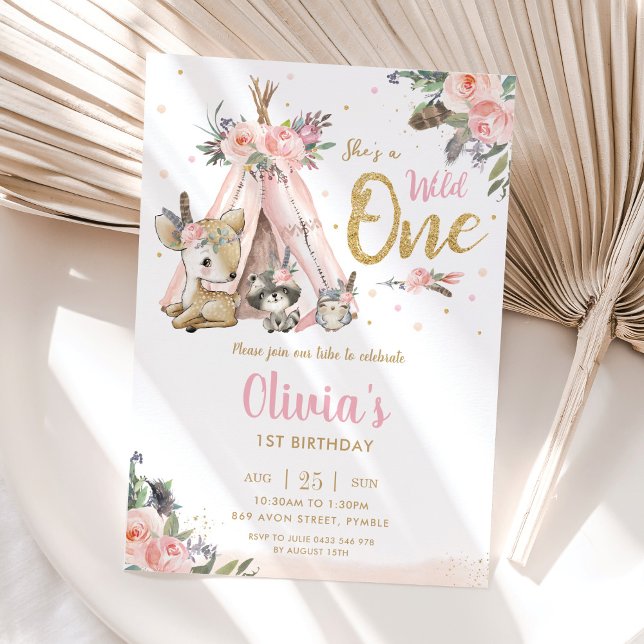 Vild av stamdjur för dagligt trädfiske 1:a födelse inbjudningar (Skapare uppladdad)