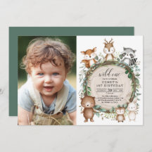 Vild av trädjordsdjur för viskskog en födelsedag