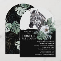 Vild av vattenfärgen Blommigt Zebra Tretty 30års f