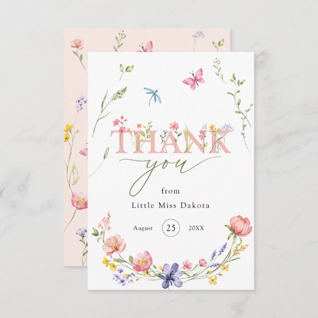 Vild av vilda blommor och offentlig Tack 1:a födel (Fram/baksida)