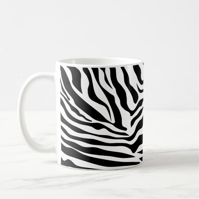 vild av zebra ränder, svart och vit kaffemugg (Vänster)