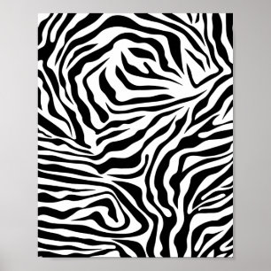 Vild av zebra ränder, svart och vit poster