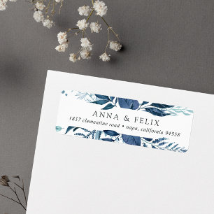 Vild Azure Botanisk Returadress Etikett
