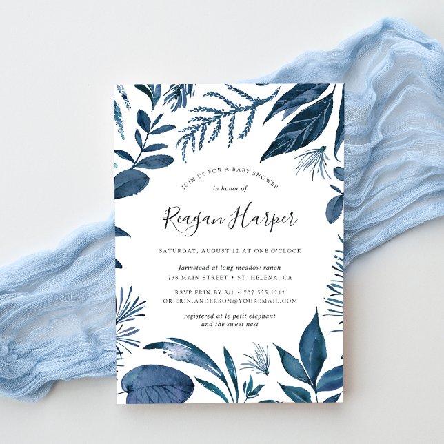 Vild Azure | Inbjudan till botaniskt babyskor (Skapare uppladdad)