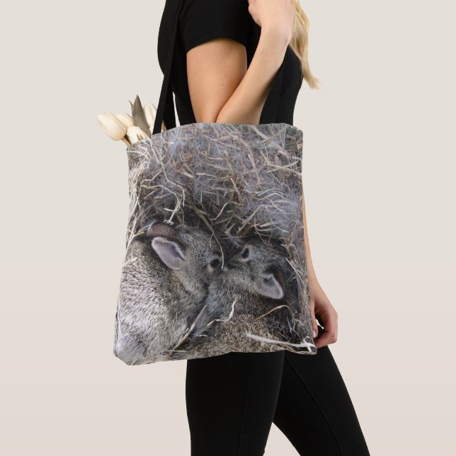 Vild Baby Bunnies Tote Bag Tygkasse (Närbild)