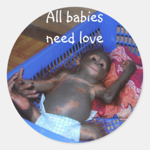 Vild Baby Rädding Runt Klistermärke